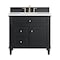 James Martin Vanities 36'' Single Vanity, Black Onyx w/ 3 CM White Zeus Quartz Top 424-V36-BKO-3WZ - alternate 1